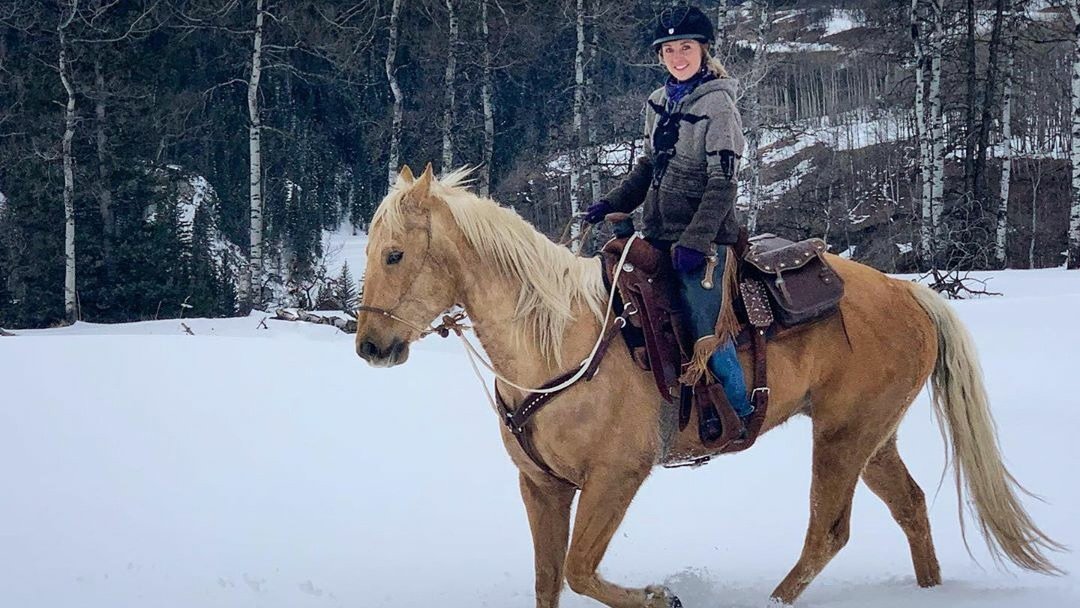 She's just out for an early morning after Christmas trail ride.
