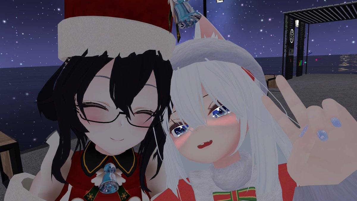 aoi3192's tweet photo. VRCスクールのカフェでクリスマス会してきましたー! #aloH
あと、よもぎさんのパーティクルライブ見せていただきました! https://t.co/C81FtjdWqY
