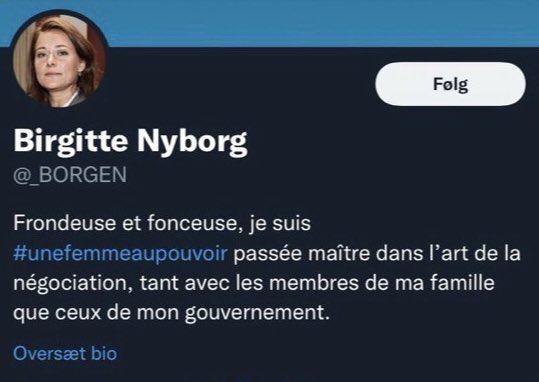 JuulKasper1's tweet photo. Simpelthen pinligt at se, hvordan folk hænger statsministeren ud og opretter fakeprofiler i hendes navn. Der er kun én @birgitteNybrg . Jeg elsker satire og humor, men der skal også være plads til alvor. Og politik er alvorligt #dkpol #dkmedier https://t.co/9NgJs7hlwR