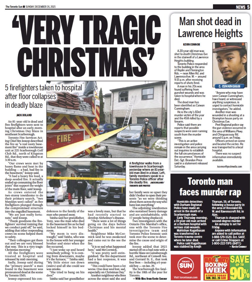 TorSunphoto21's tweet photo. Yesterday’s work today https://t.co/dvRhjqpp6J back at it again today … in print, online &amp; e-edition #torontofireservice #tpffa be healthy and safe - check yer smoke alarms https://t.co/OoVwaZB1sL