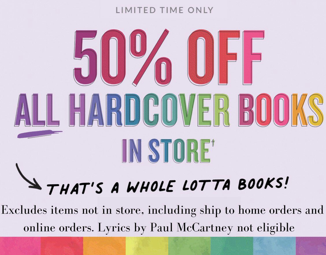BNSunsetValley's tweet photo. Big sale today and tomorrow! A few exclusions apply. Time to boost your bookshelves! #bnsunsetvalley #bnbigsale https://t.co/zqnNm2bTGb