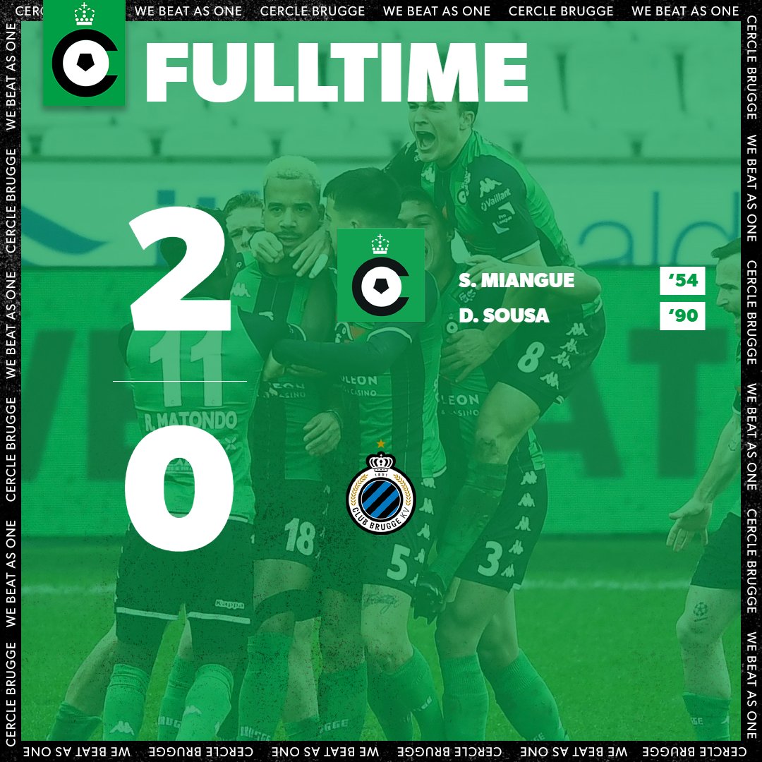 cercleofficial's tweet photo. 93' EINDE: het zit erop. De derbyzege is een feit. Miangue bracht Groen-Zwart in het begin van de 2de helft op voorsprong. Bij een tegenaanval net voor het einde kon Sousa de score verdubbelen na een heerlijke actie van Matondo! #CERCLU #LeveCercle https://t.co/OhacOnIPZK