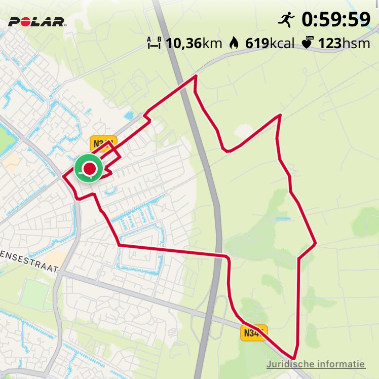 #PolarM430 heerlijk kerst duurloopje 🏃‍♂️in zone 1 gelopen. Lekker fris loopweer. Alle drukte achter de rug dus weer tijd voor heerlijke trainingen van ⁦<a href="/GertJanWassink/">Gert-Jan Wassink</a>⁩ #runningmovements #hardlopen