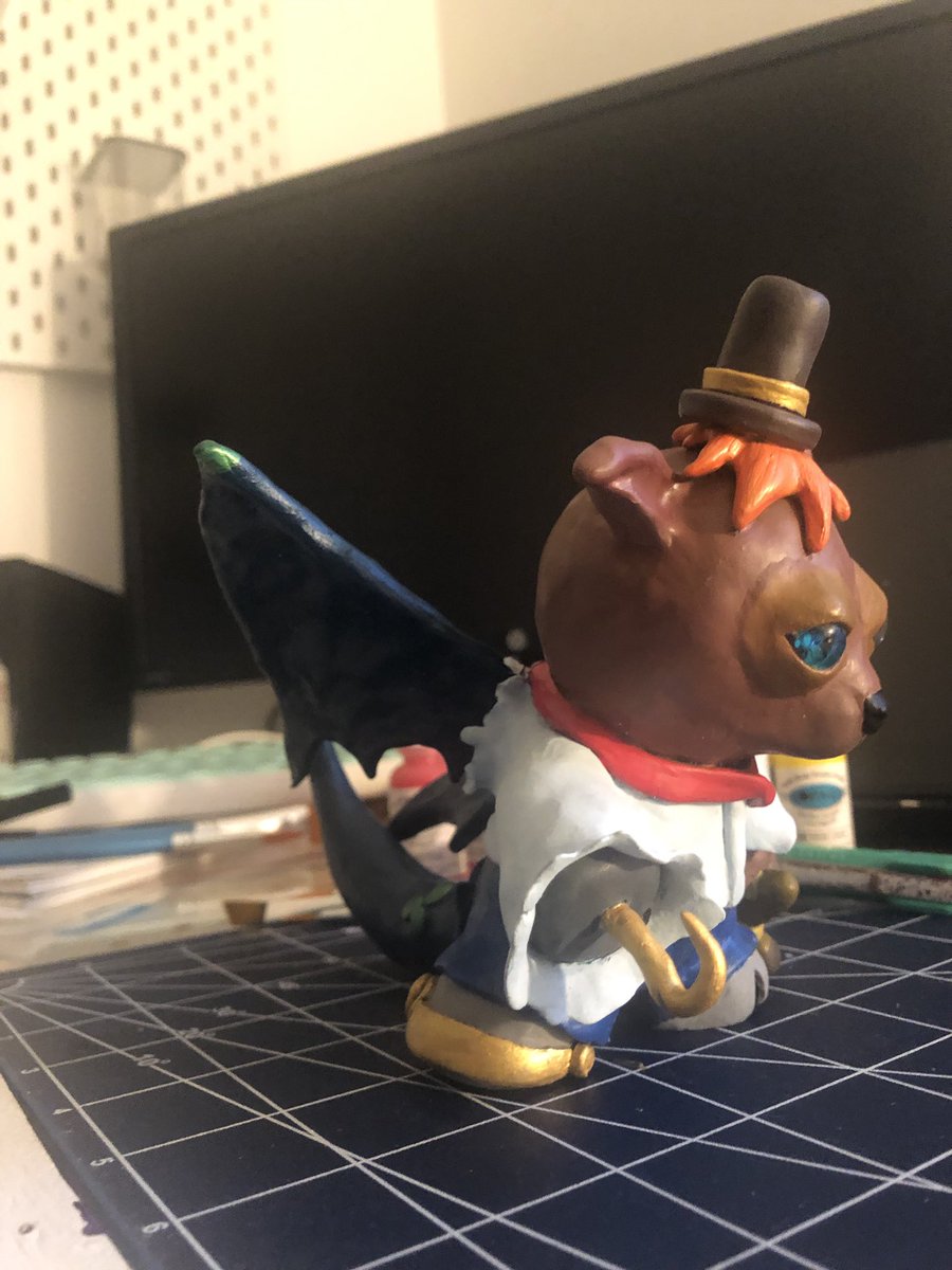 Mae_makes_'s tweet photo. Finally finished my little pirate, dog-dragon, amputee gentleman dude using #nerdebox 
Absolutely loved working on him, adding every little part one at a time without any long term plan for the character. Just considering adding a monocle…? https://t.co/3V1ekx8mrE