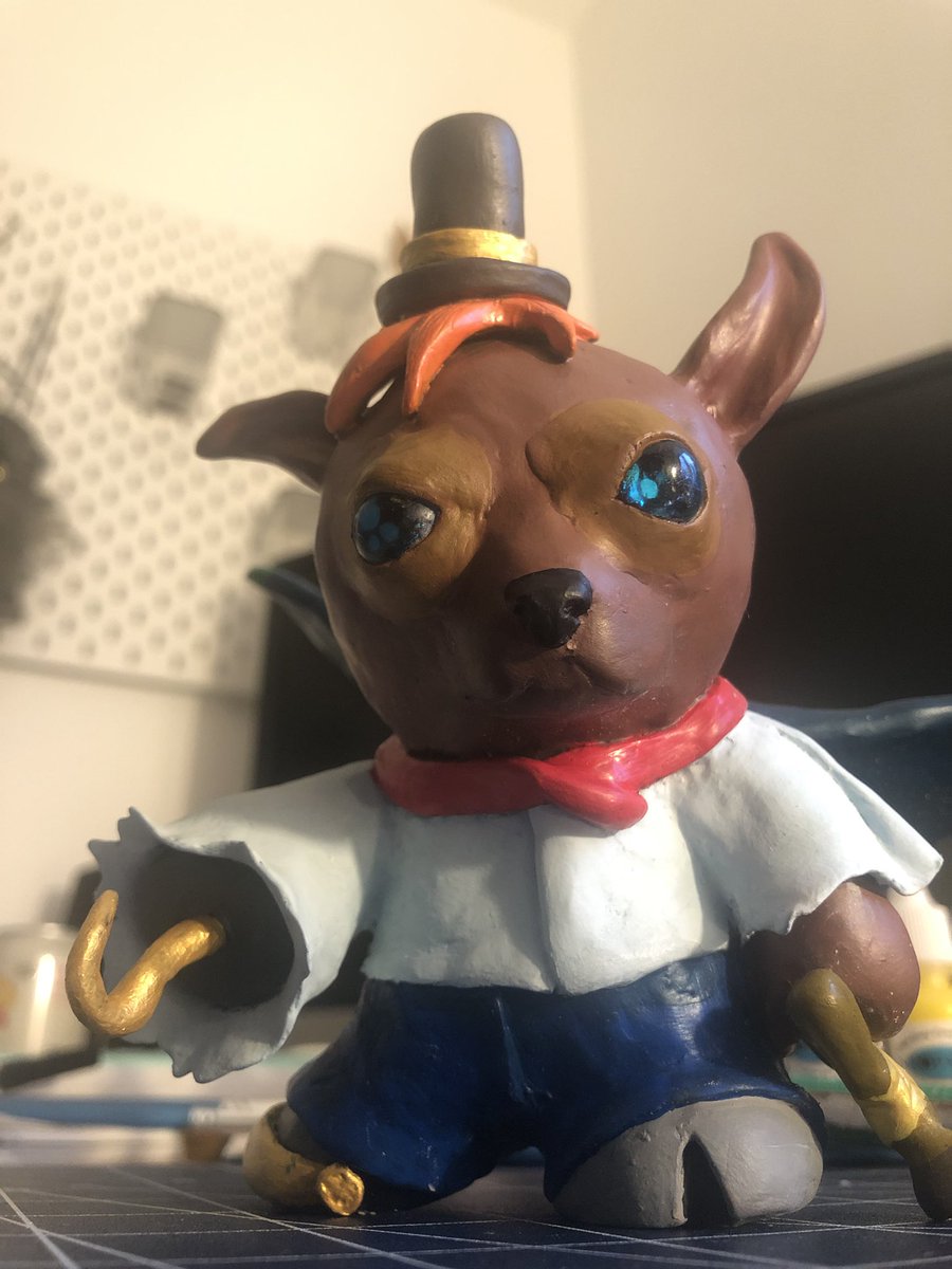 Mae_makes_'s tweet photo. Finally finished my little pirate, dog-dragon, amputee gentleman dude using #nerdebox 
Absolutely loved working on him, adding every little part one at a time without any long term plan for the character. Just considering adding a monocle…? https://t.co/3V1ekx8mrE