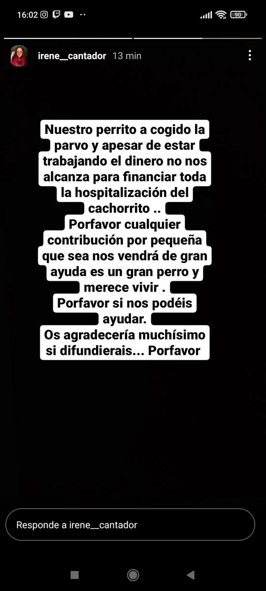 queeero's tweet photo. Mi amiga necesita ayuda su perro a cogido la parvo y necesita dinero para poder financiar la hospitalizacion espero que podais aportar lo que sea para ayudarla,hacer magia comunidad confio en ustedes... CUALQUIER COSA MD PAGO POR PAYPAL O LO QUE SEA https://t.co/6BHQtmZnnT
