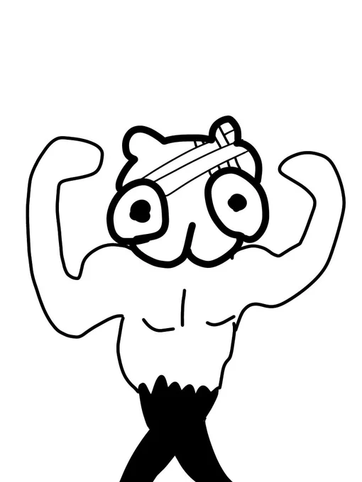 記憶だけでムキムキねずみ
描いたけどこれ違うな 
