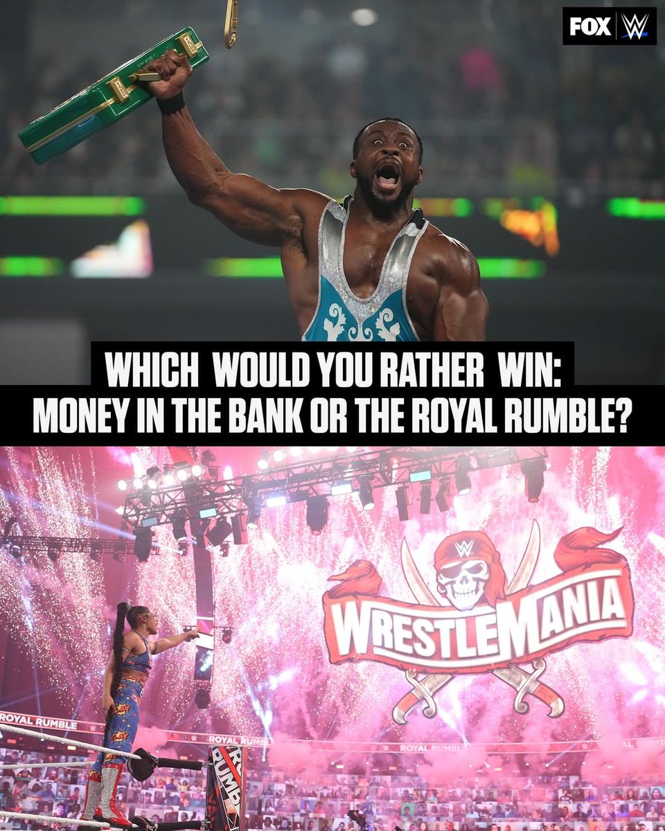 WWEonFOX's tweet photo. If you were a @WWE Superstar, which would you rather win? https://t.co/x9edkpRwNT