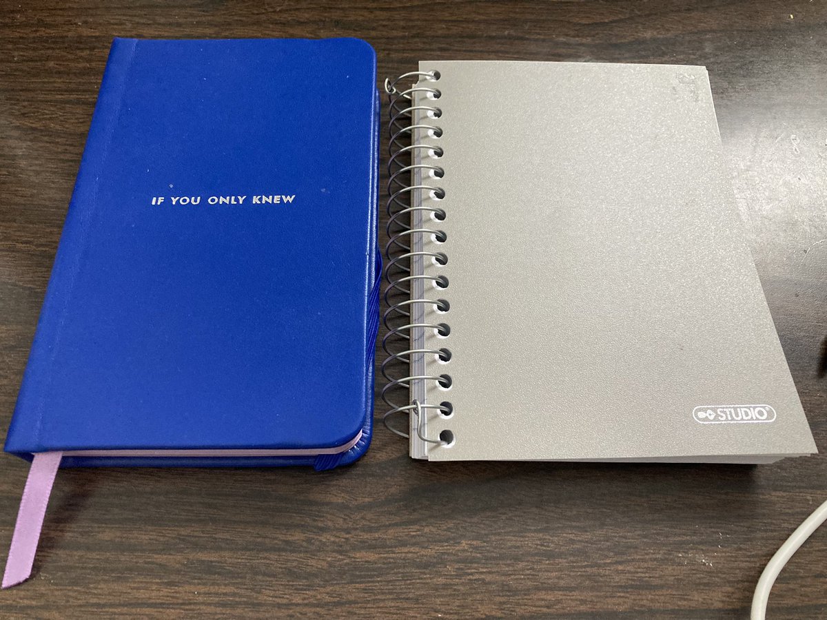 Jeanne_August's tweet image. Even though the blue #notebook is pretty nice, I didn’t end up using it that much this past year. Guess I am ready for a change, the grey and less expensive one. #amjournaling #dailynotes