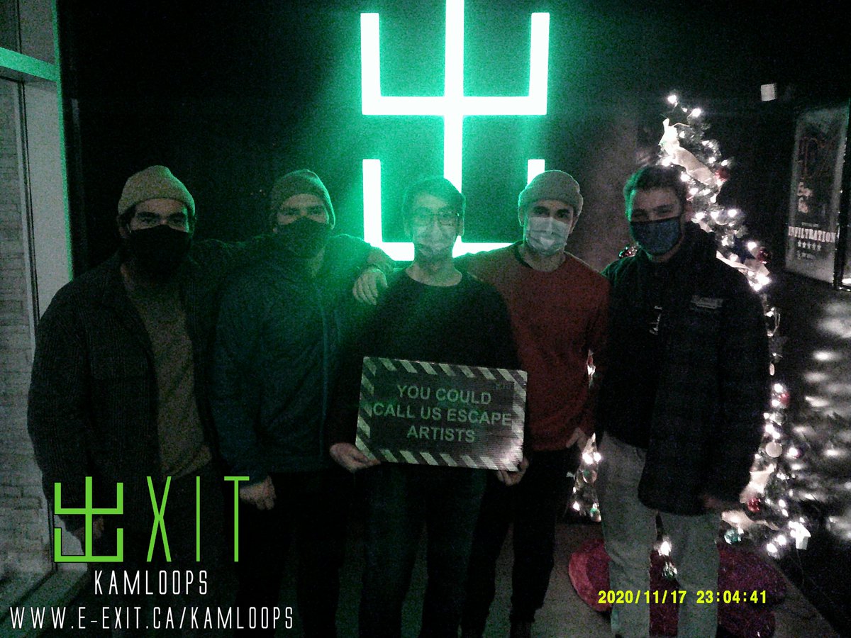 exitkamloops's tweet image. Here’s some of our awesome escapee’s from Dec 19 - 24th, 2021. Many failed and many succeeded! Test your wits today! #ExitKamloops #kamloopsescapegames
facebook.com/media/set/?set…