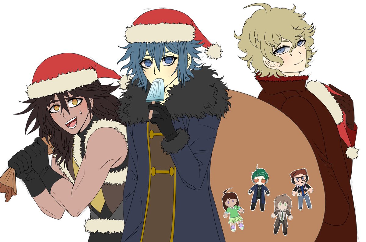 DrShowdown's tweet photo. Happy Holidays! ❄️🎄 I’m forever grateful for both @DanganronpaSH and @DRHushedWhisper for allowing me to be an artist on their teams, and introducing me to fangans 💖 I also included a few of my favorites! ;) https://t.co/wEp6YQeEBk