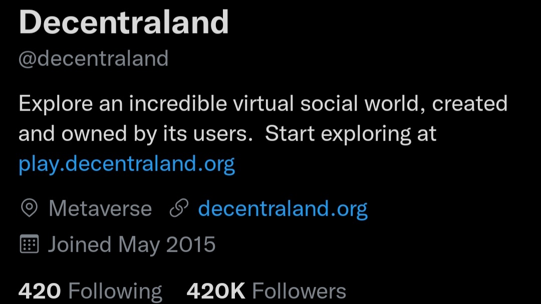 Decentraland tweet media