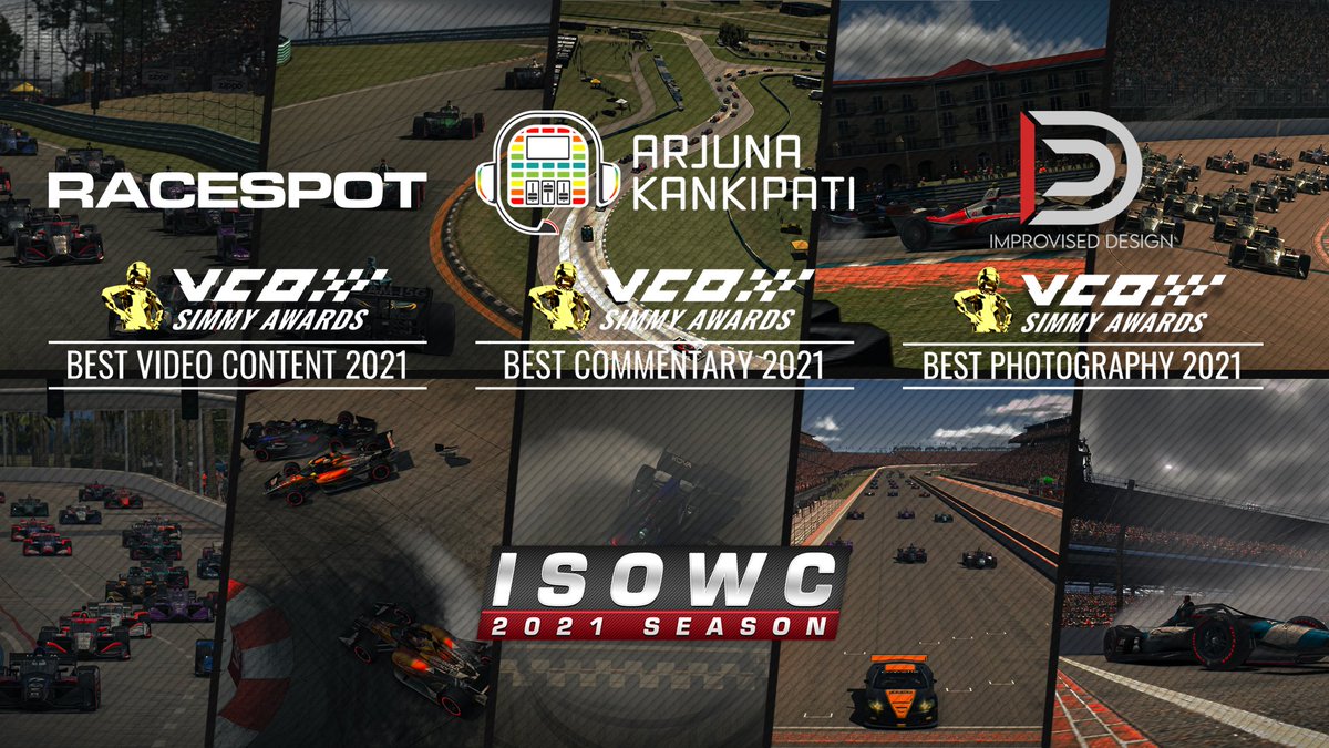 ISOWC (@isowc) on Twitter photo Wow! We had an all-star cast working on our 2021 season, and now three <a href="/VCOSimmyAwards/">VCO Simmy Awards</a> have been handed out to them.
Thank you to <a href="/RaceSpotTV/">RaceSpot TV</a>, <a href="/ArjunaKankipati/">Arjuna Kankipati</a> & @byimprov for their hard work in 2021 - they are worthy winners in our unbiased opinion! Wow! We had an all-star cast working on our 2021 season, and now three <a href="/VCOSimmyAwards/">VCO Simmy Awards</a> have been handed out to them.
Thank you to <a href="/RaceSpotTV/">RaceSpot TV</a>, <a href="/ArjunaKankipati/">Arjuna Kankipati</a> & @byimprov for their hard work in 2021 - they are worthy winners in our unbiased opinion!