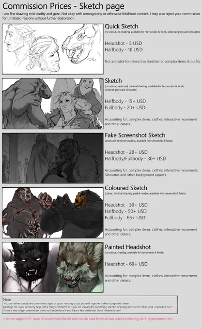 Made a quick commission sheet cuz I feel like sketching stuff and am not really motivated to design any adopts atm.

DM if interested or if you have any other questions TvT

For more overlookable price sheet:
https://t.co/U4Rmk9DQFO

Limited slots depending on who's interested! 