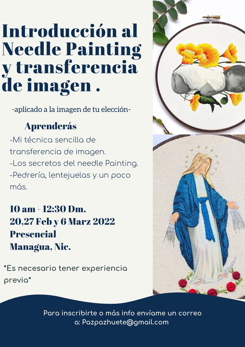 RedNeedleE's tweet photo. Manifestando iniciar el 2022 aprendiendo a bordar. ✨
El prox año las recibo con dos opciones para aprender a bordar, no me pueden decir que no les avise, si deseas más Info envíame un correo a pazpazhuete@gmail.com 

Te agradezco tu Rt y like. Tkm 🤍 https://t.co/XjjbetuWu1