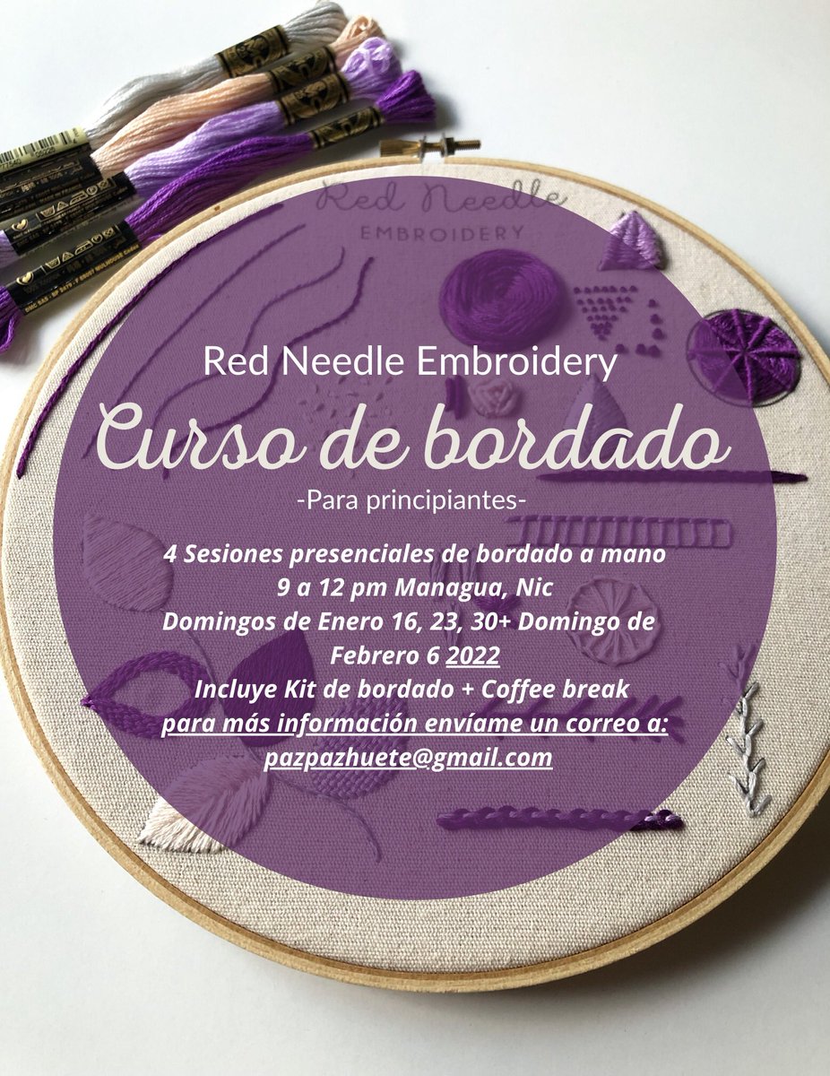 RedNeedleE's tweet photo. Manifestando iniciar el 2022 aprendiendo a bordar. ✨
El prox año las recibo con dos opciones para aprender a bordar, no me pueden decir que no les avise, si deseas más Info envíame un correo a pazpazhuete@gmail.com 

Te agradezco tu Rt y like. Tkm 🤍 https://t.co/XjjbetuWu1