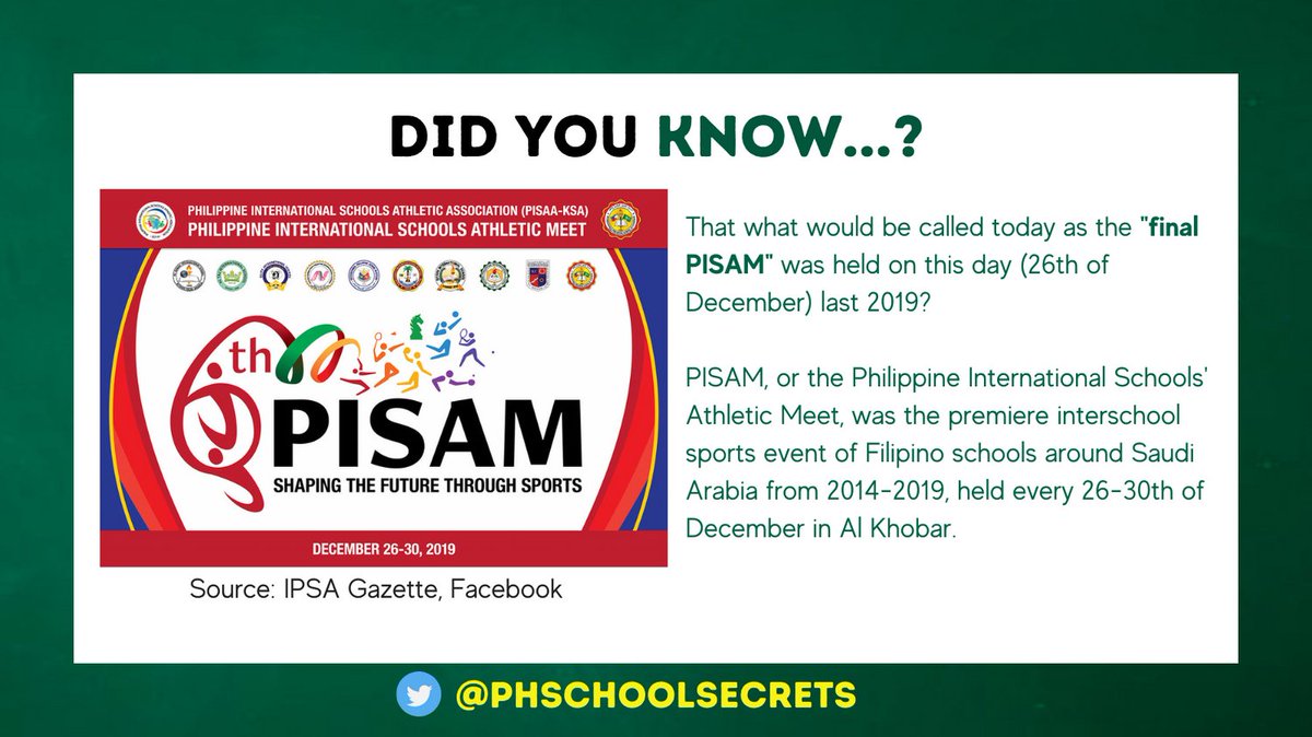 phschoolsecrets's tweet photo. Grabe, sis. 2 years ago na pala ang pinakahuling PISAM?! Little did we know that it would be the final PISAM (hopefully not). :(

Anong kwentong PISAM mo? https://t.co/Znhqr0iVqc