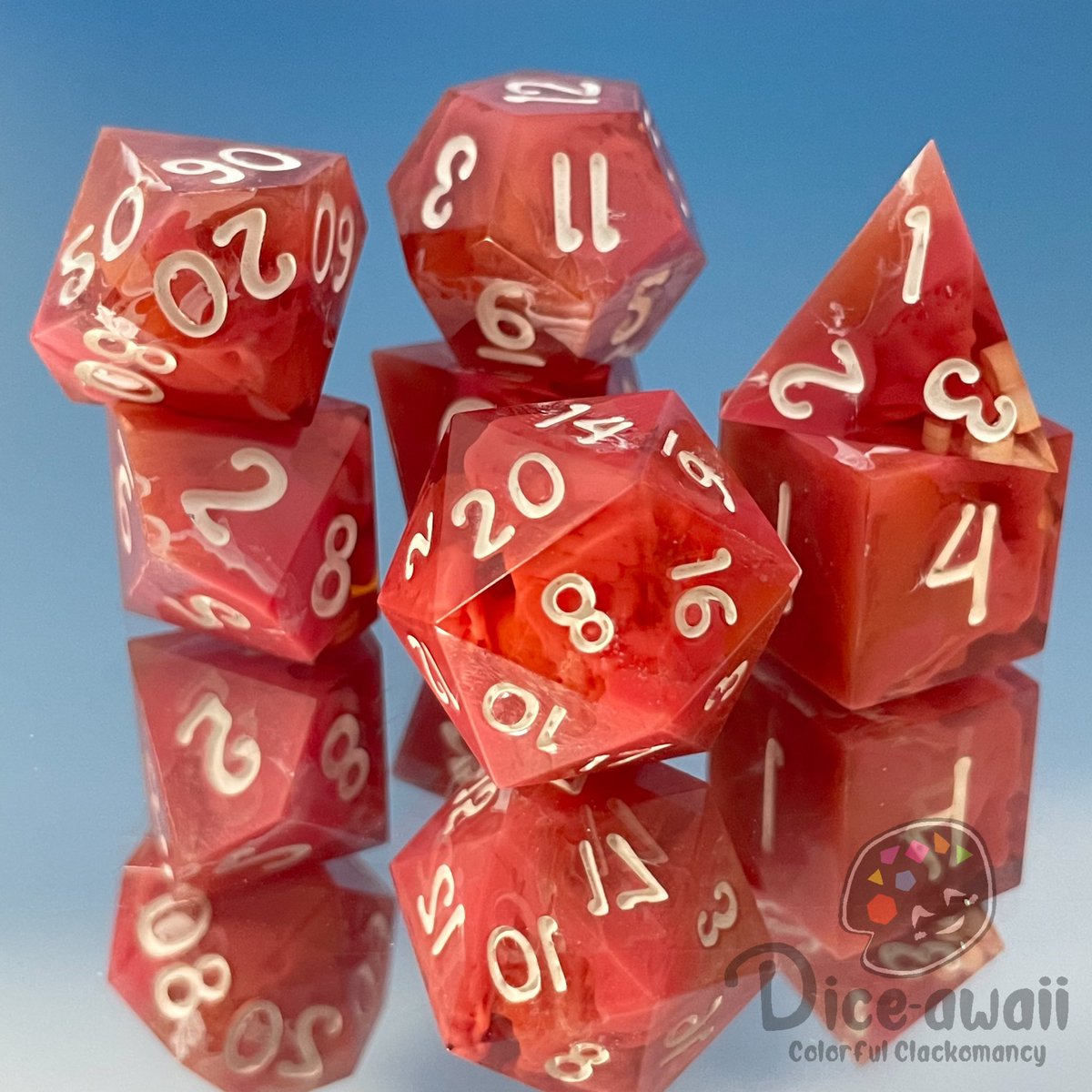 Diceawaii's tweet photo. Another Christmas gift! Was requested to make Arby’s roast beef dice for a gift because the person couldn’t get the official set that was released…
Left is ‘meat in dice’
Right is ‘meat as dice’
Did I make the meats? What do you think @Arbys?
#handmadedice #ArbysDice https://t.co/IF6Zy7t4EZ