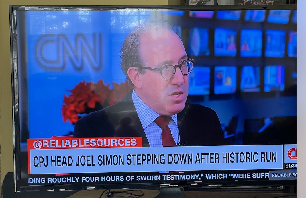 SethAbramovitch's tweet photo. Big congrats to my brother in law @JoelSimonSays for a historic run as president of the Committee to Protect Journalists @pressfreedom. Joel is a superhero in the global fight for a free press. @brianstelter @ReliableSources https://t.co/22FXVJipWg