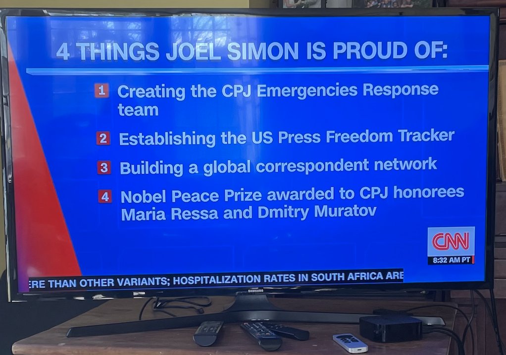 SethAbramovitch's tweet photo. Big congrats to my brother in law @JoelSimonSays for a historic run as president of the Committee to Protect Journalists @pressfreedom. Joel is a superhero in the global fight for a free press. @brianstelter @ReliableSources https://t.co/22FXVJipWg