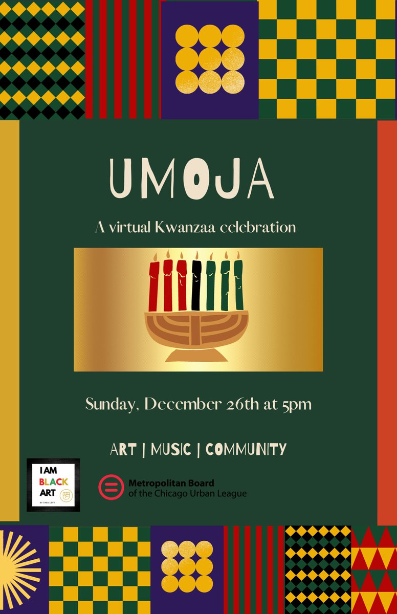 Be sure to join MetroBoard and @_iamblackart as we celebrate the first day of Kwanzaa TONIGHT!

This is a FREE event, and is open to all ages! 

To register for our virtual celebration, visit: eventbrite.com/e/umoja-a-virt…