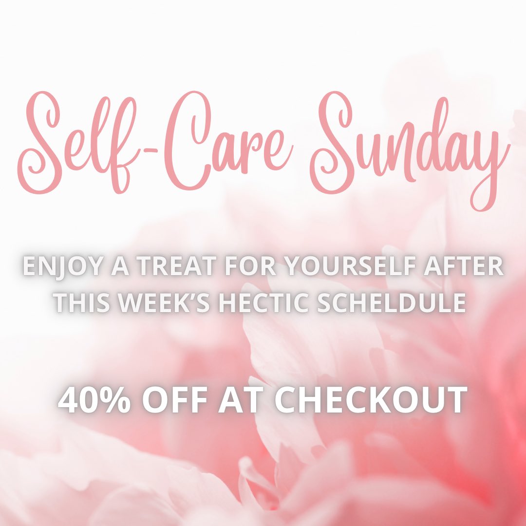 After a hectic few weeks, it’s time to unwind and relax…. And we’re here to help! 

Enjoy Self-Care Sunday today with 40% off our entire site, no code needed! Percentage will be taken off at checkout 💕

•
•
#facialserum #serum #skincarejunkie #skincarelover #skincareroutine