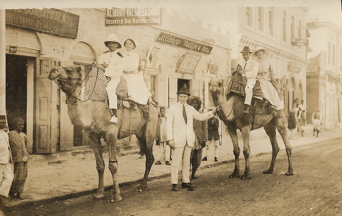KA_Morrison's tweet photo. The mad things you find when you start going through albums left by seafaring ancestors! Top left 'Hospital Ship Loyalty #Karachi Dec 1914'. Others (clockwise) #Singapore (?), #AlertBayBC and #Benoa. https://t.co/cMG1M8Kkke