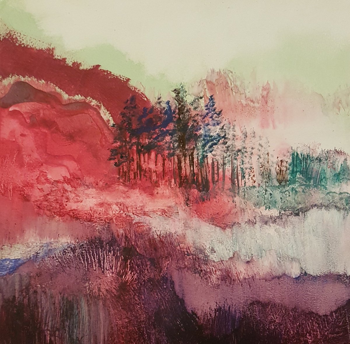 CarolineBrownA1's tweet photo. A couple of weeks ago I really enjoyed painting this little gouache on panel. Can see the inspiration from our recent trip to Scotland where we took a few train and bus trips through the beautiful landscape. #gouachepainting #visitscotland #visitangus #inspiringlandscape https://t.co/jU7GMK8wxt