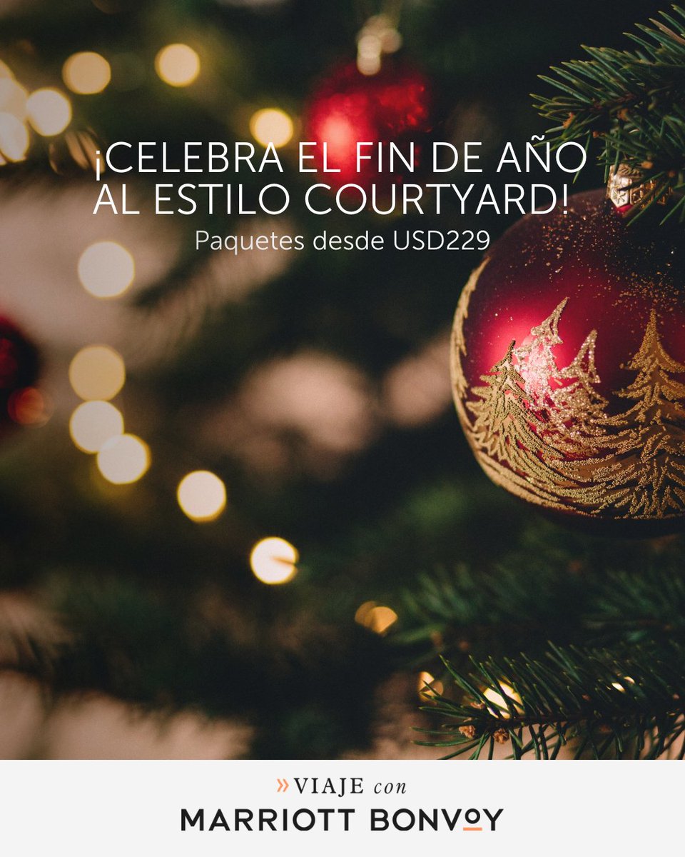 CourtyardLM's tweet photo. ¡Fin de año en Courtyard Miraflores!
Conoce nuestros paquetes y visitanos:
✅ Cena de Navidad
✅ Cena de Año Nuevo
✅ Paquete de alojamiento Año nuevo con cena incluido
Informes y precios: https://t.co/IdDmGSKGLV
Reservas:  📩 reservations.cy@courtyard.com https://t.co/bj25E4Et5P