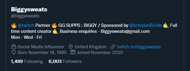 biggysweats's tweet image. WOAH! - WE JUST HIT 6K FOLLOWERS THATS INSANELY HYPE! 

Thank you for putting up with all my posts 😍

#streamers