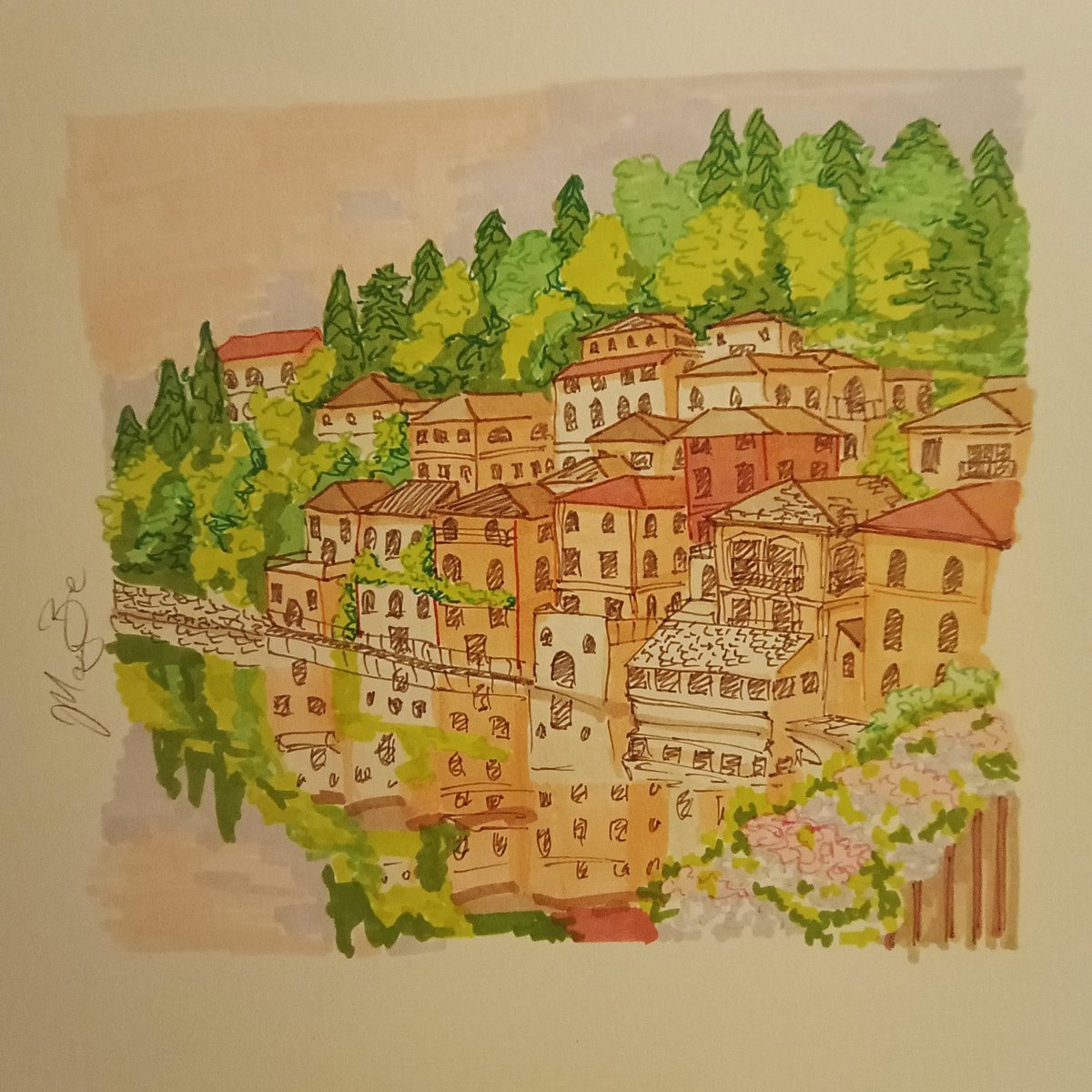 WhereTheyMayBe's tweet photo. Something else from nowhere I know #sketch #Italy #illustration https://t.co/49SpQqR2bR