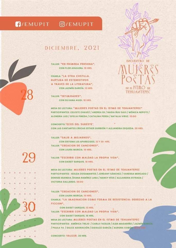 Perla_SanjuanM's tweet photo. Agenden! Ya está aquí el encuentro de mujeres poetas en el Istmo de Tehuantepec! #Poesía #MisMusas
#Oaxaca #Istmo https://t.co/JV0plg4PeD