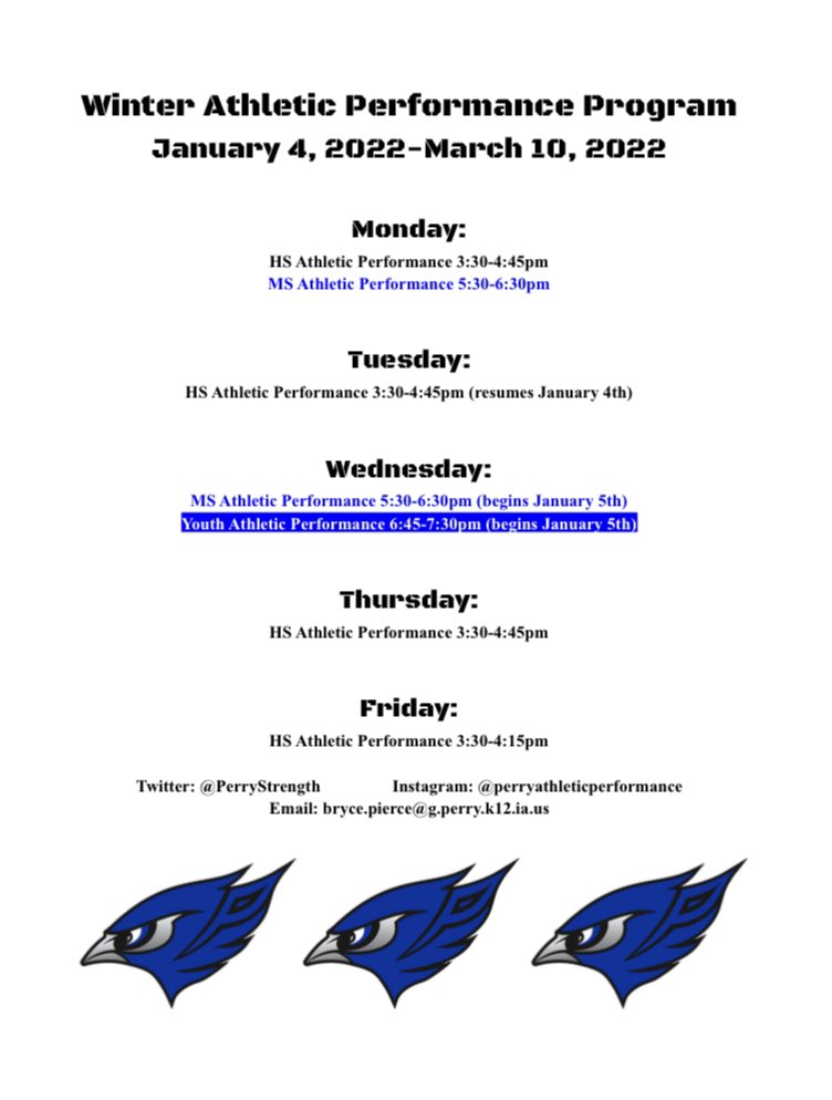 PerryStrength's tweet image. Youth and middle school training starting after break!