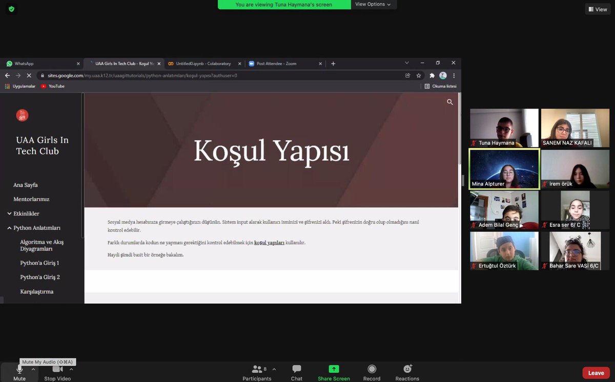 18 mentor arkadaşımız bugün Yücel Ballık Ortaokulu 6.sınıf öğrencilerinden 30 kişiye,5 farklı grup şeklinde,tüm gün süren kodlama eğitimi verdiler.Python ile kodlama temelleri, değişkenler, input, if, for gibi temel konular üzerine kod yazdılar. ++
