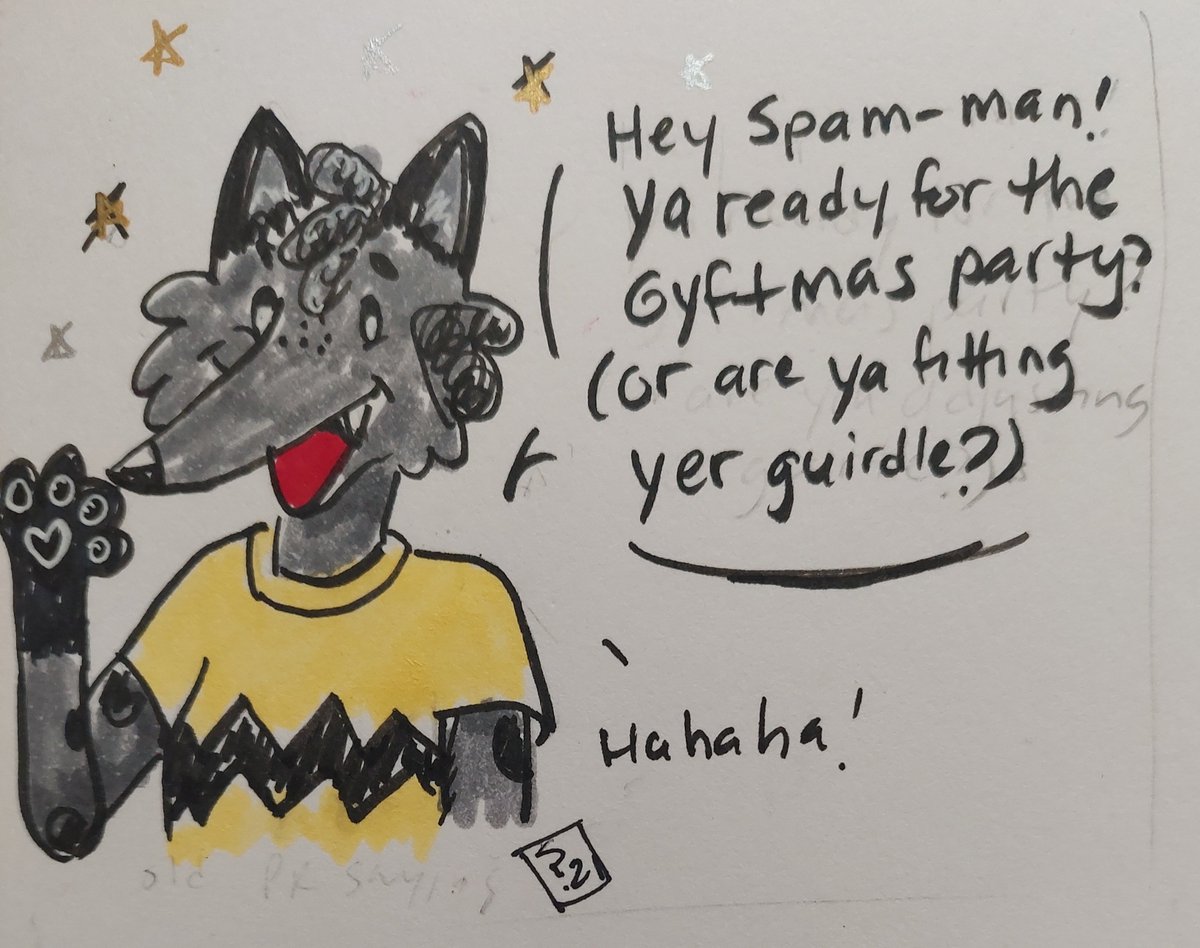 sombrashibe's tweet image. Poor Fraida wasn't ready for this. She was still recovering from his Spamchu Halloween costume. She's gonna get him back for this.🤣
#snoopton #spamton #lesserdog #DELTARUNE