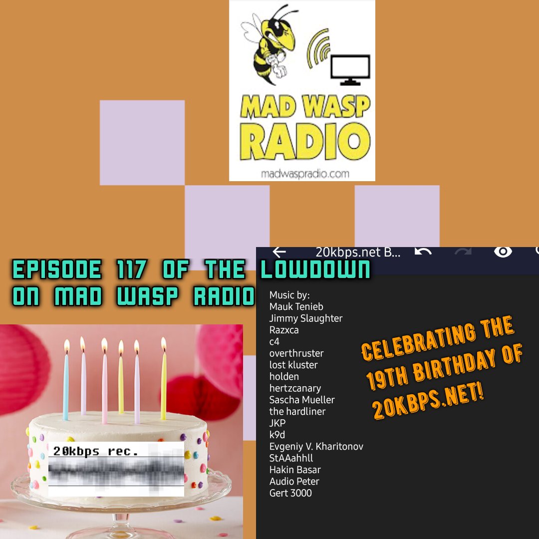 thelowdown96's tweet photo. Stay tuned to https://t.co/YuoOqHBUHG this Mon 11pm & Sat 6am (GMT) for a https://t.co/TlhfuOb62y Birthday Special! Come celebrate the legendary lobit netlabel and bring your party sneakers!
#MadWaspRadio #InternetRadio #20kbps #netlabel #birthday #lobit #lowbit #music https://t.co/NgCacwNVV0