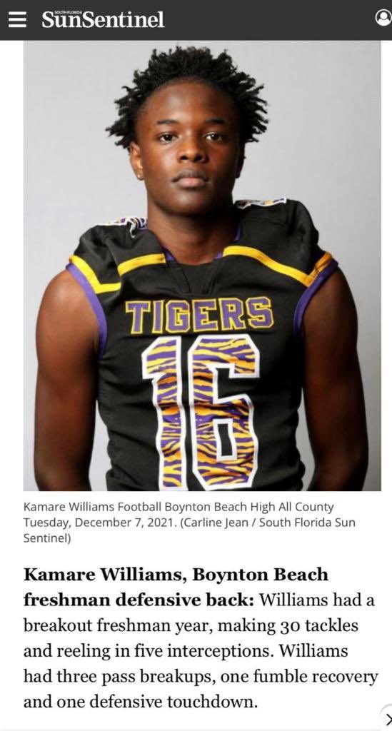 Kamare Williams on X: Palm Beach 5A-1A Defense First Team