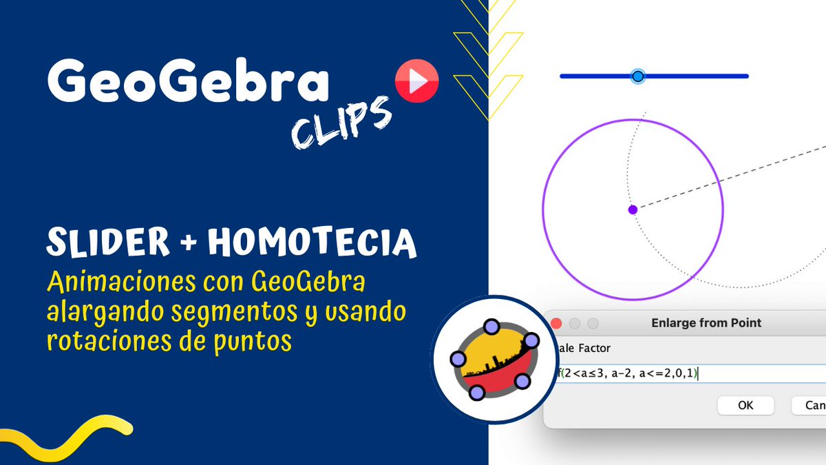 CamiloSua_'s tweet photo. Este es el segundo de 4 videos que muestra cómo elaborar animaciones en @GeoGebra. Con la homotecia y los deslizadores construiremos las tangentes a una circunferencia.
▶️https://t.co/CF8x5r7Mh0
#AprendiendoGeoGebra #GeoGebraBogota #GeoGebraClips https://t.co/AyMoFqCCcw