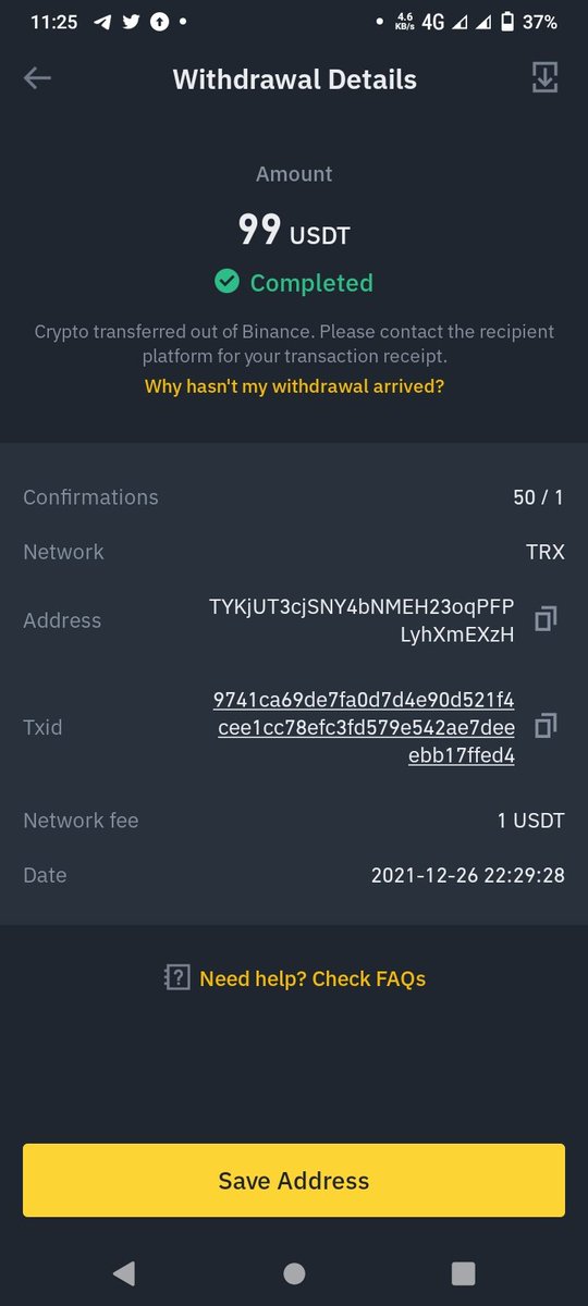 RashedsallimS's tweet photo. @BinanceAcademy  @TronixTrx @TronixTrx  i have made this transaction but fund not credited in receiver please guide how to recover ot https://t.co/MgODAnWWDJ