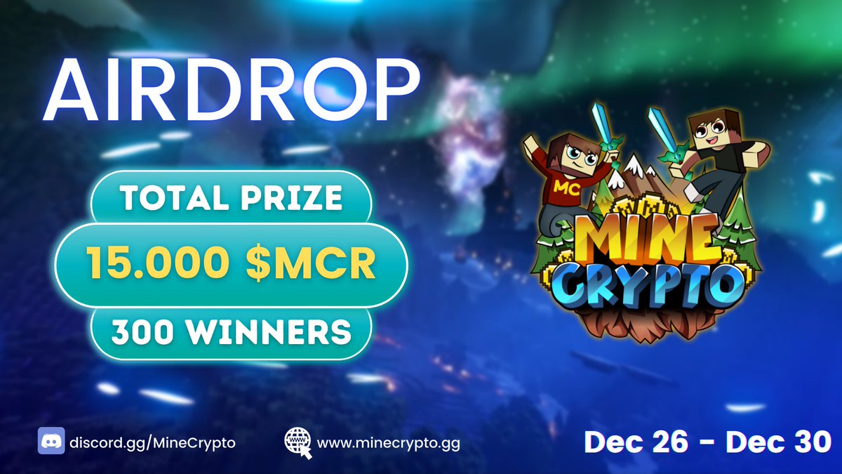 We're opening the Beta server on Monday 27 🎉🎉

➡️ To celebrate we're hosting an #Airdrop of 15.000 $MCR (300 winners). How to participate?

  1️⃣Follow, Like &amp; RT
  2️⃣Tag 3 Friends/Influencers😉
  3️⃣Fill in: forms.gle/qVGrWhtq7Ct1Cq…

#Giveaway #P2E #BSC #Airdrops #Minecraft #NFT