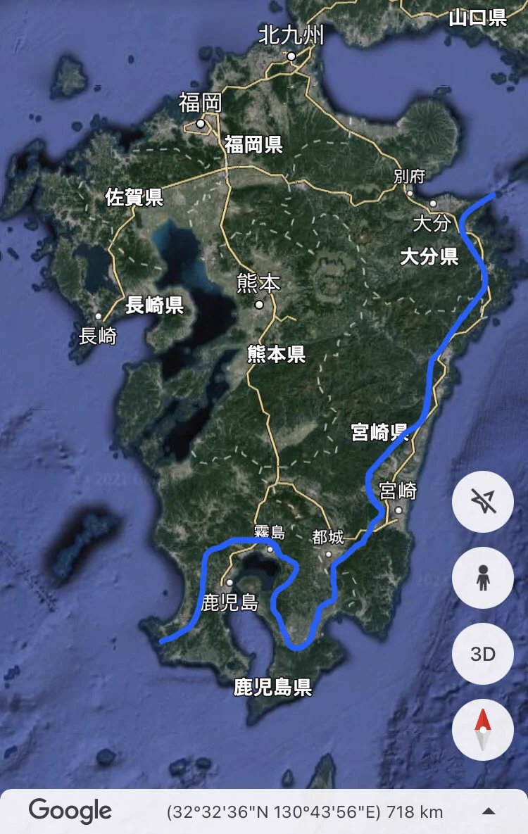 ガチで九州でも冬場も南国って感じられる地域は青線より以南説
なんなら場合によっては九州本土で冬場に南国を感じようなんて……  