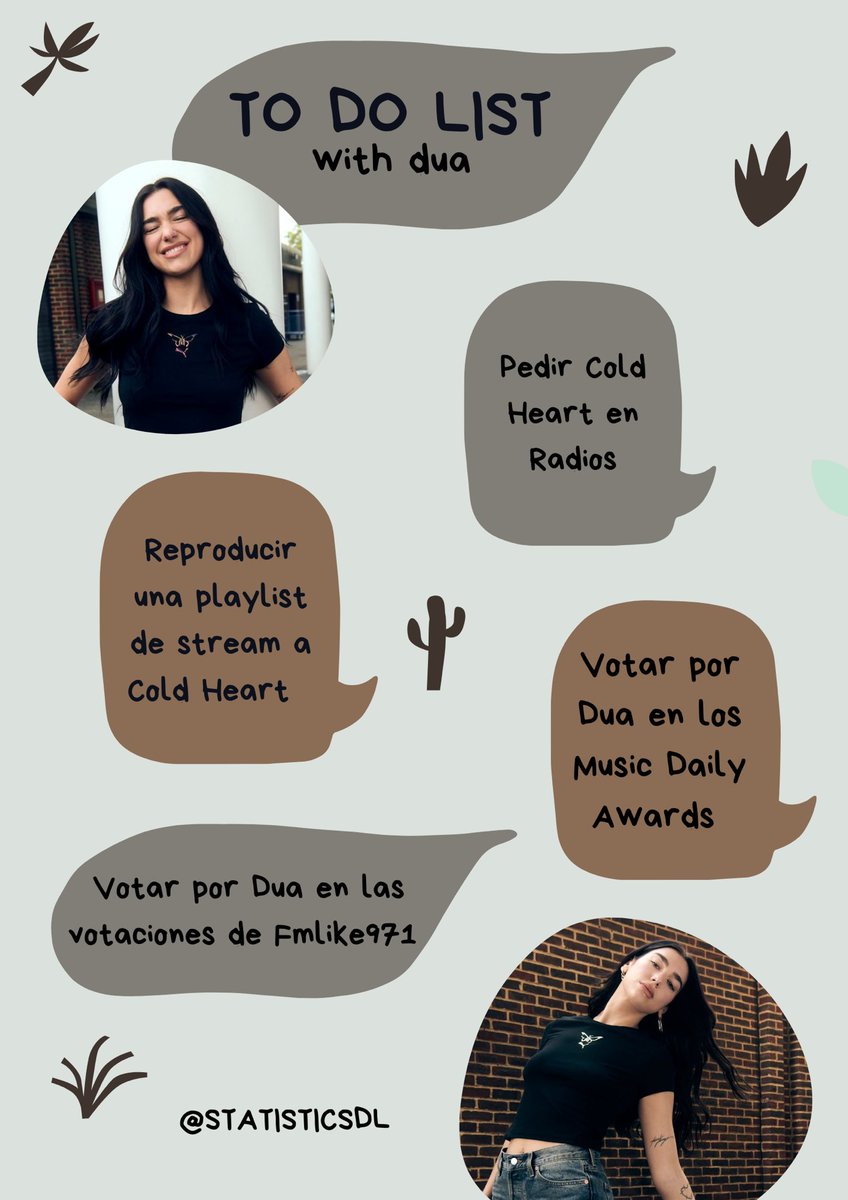 STATISTICSDL's tweet photo. hola loves! les dejamos otro 'to do list with dua' para  que puedan hacer durante el dia, abajo les dejamos los links de las votaciones, no olviden etiquetarnos ya que les estaremos dando rt <3 esperamos que hayan pasado unas felices fiestas! https://t.co/uWkpJ9Nv8S