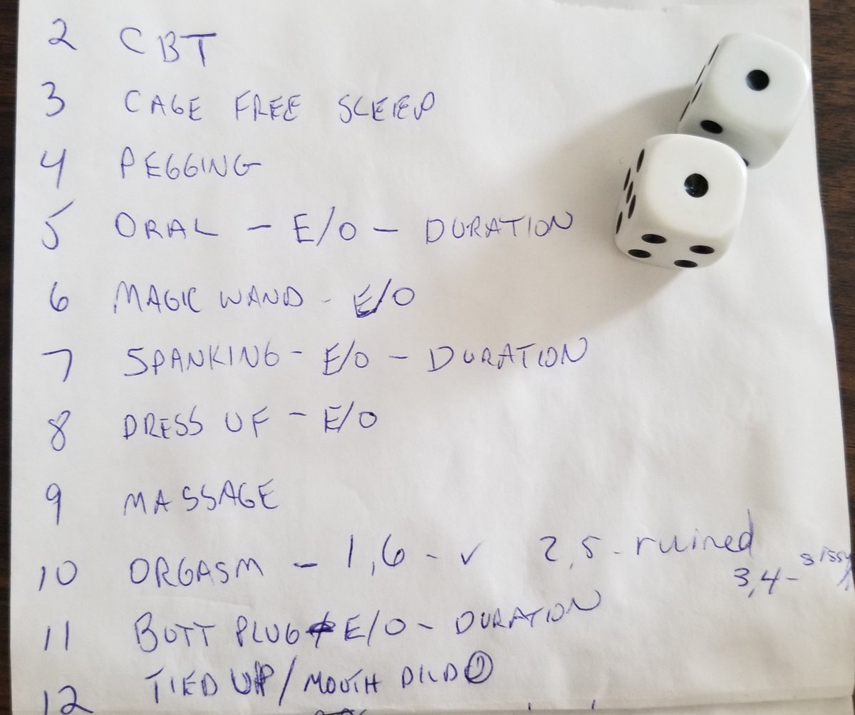 flrtygrrl's tweet photo. Thanks to @charliesierrag1 for the idea!  We went ahead and expanded to 2 dice.  My pet @CdNcock thought the odds were in his favour with #CBT at 2 but the first roll was snake eyes.  Merry Christmas to me!!! 😈 #evilqueen https://t.co/jlmUK1zf6W
