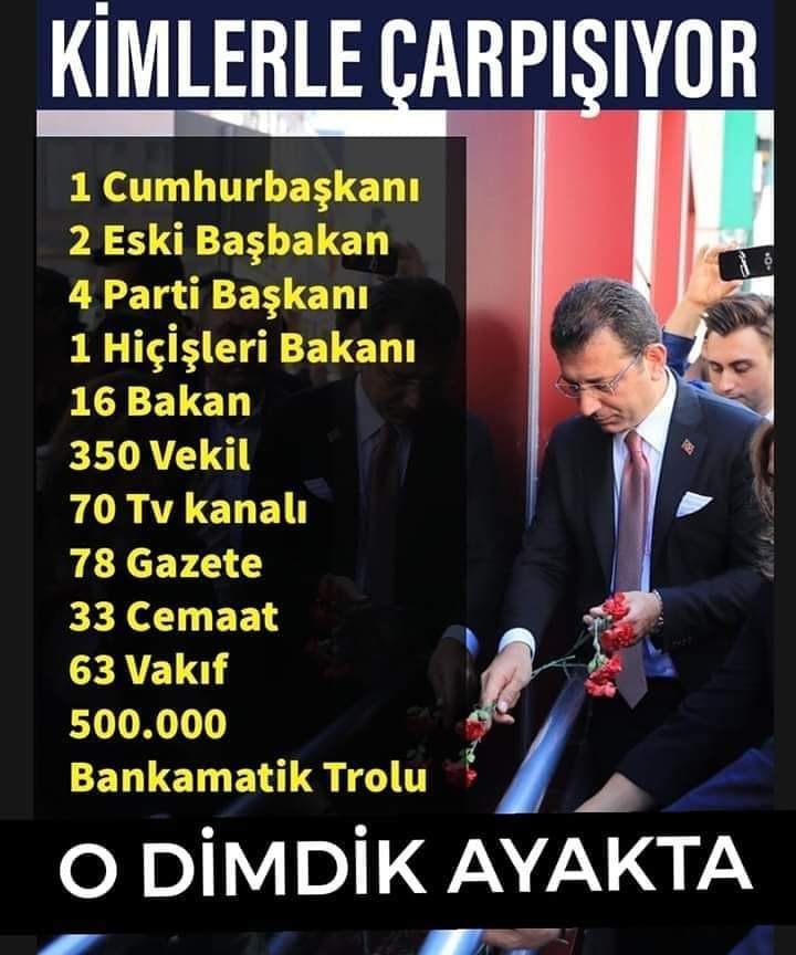 Sayın <a href="/istanbulbld/">İstanbul Büyükşehir Belediyesi</a> Başkanımız <a href="/ekrem_imamoglu/">Ekrem İmamoğlu</a> kimlerin sataşmalarına maruz kalıp, çarpışıyor, görelim..
Ve tüm bunlara rağmen;
Halen dimdik ayakta..👏👏

#Yanındayızİmamoğlu ❤🇹🇷