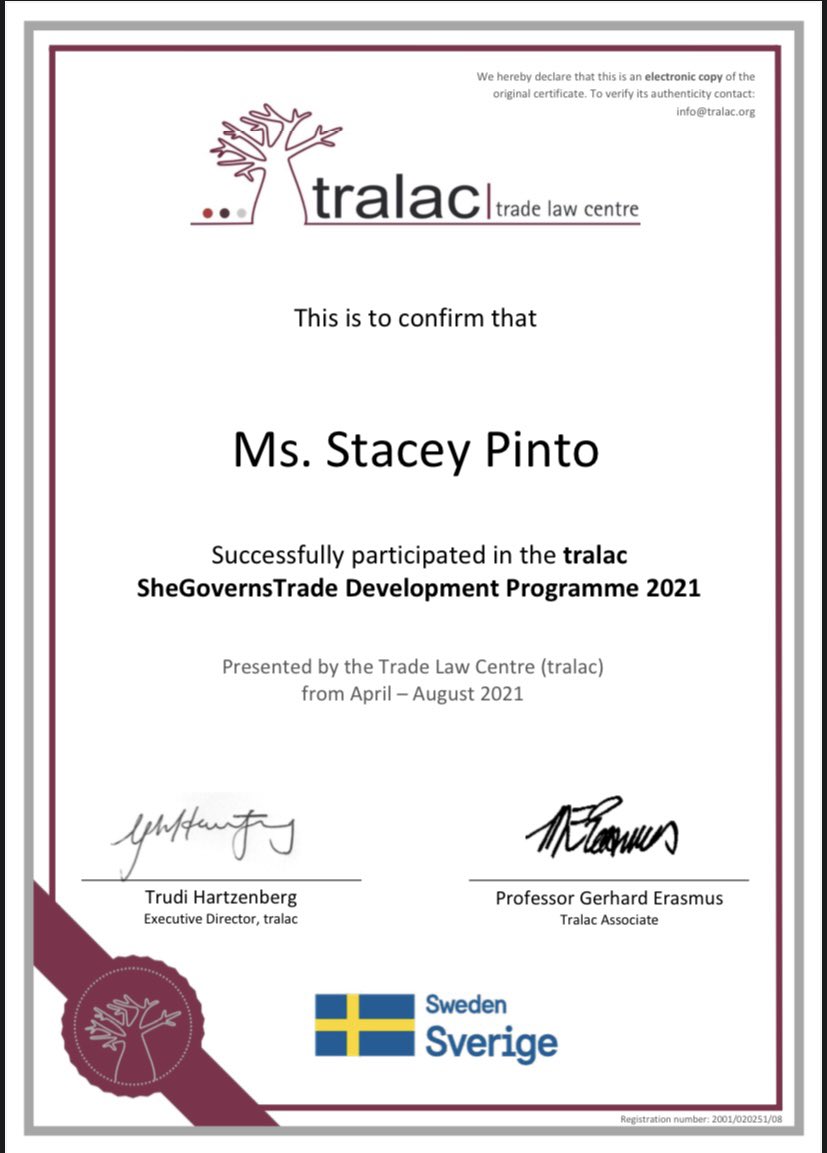 As we near year end; this was certainly a welcome accomplishment which I’m truly grateful for. It is a reminder of the things I treasure in my career but most importantly a signal for what’s possible! Thank you <a href="/TradeLawCentre/">tralac | Trade Law Centre</a> for this wonderful initiative!