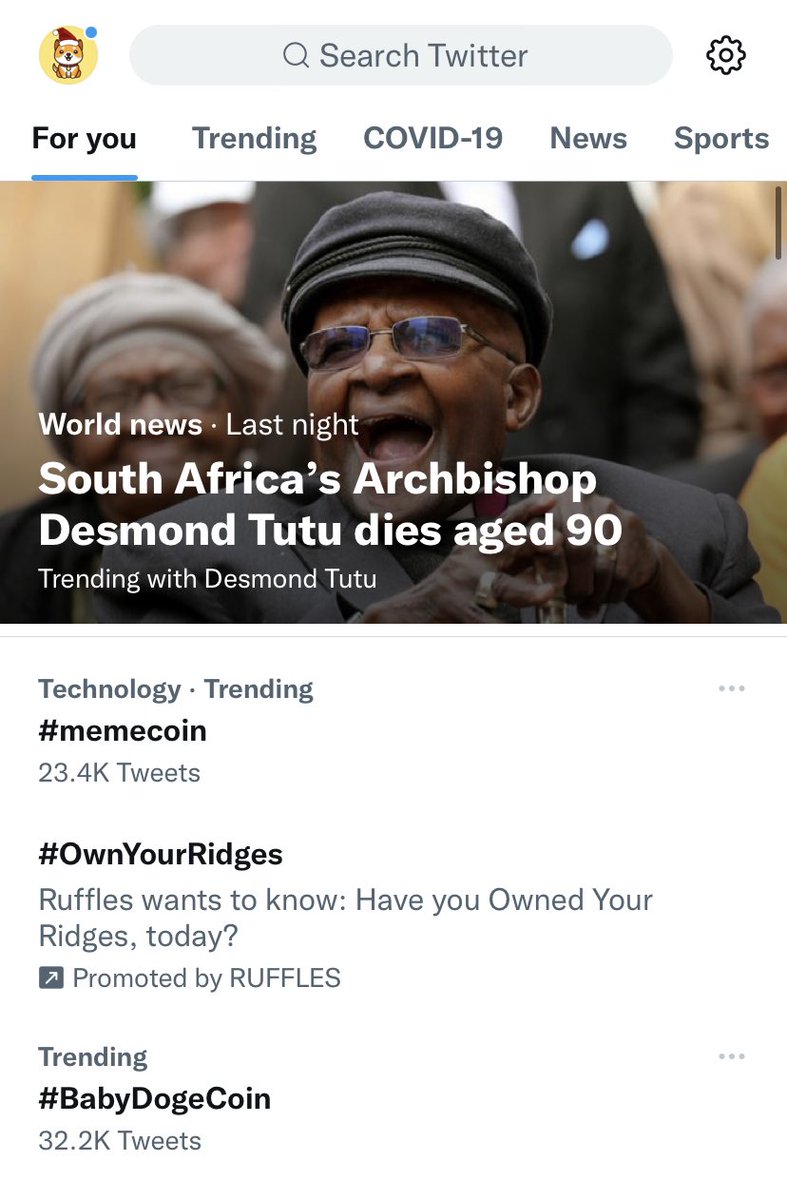 Not the ideal Christmas many wanted this year, but it is another Christmas to be thankful for.

#BabyDogeCoin trending on Twitter!

Great gift to start strong into final week of 2021! 🎁