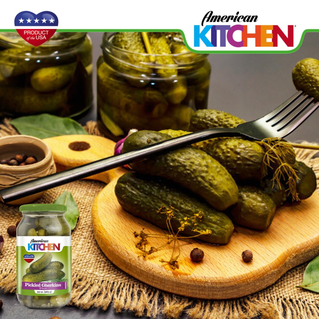 AmericanKitchME's tweet photo. Enhance the taste of American and Mexican cuisines with the tangy and spicy American Kitchen Pickled Gherkins.

Get your favourite products of American Kitchen in UAE, delivered at your doorstep from Careem, Talabat, Amazon, Al Maya, Swan, Instashop, Now Now and Noon. https://t.co/2wBPQHgG7N