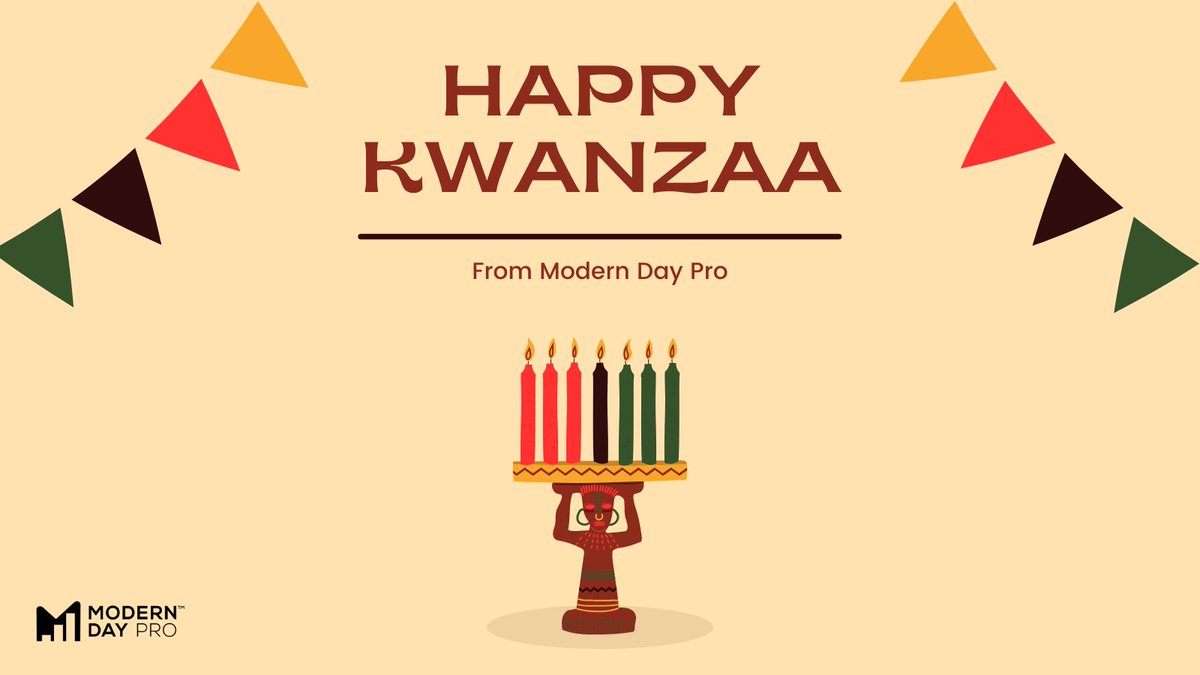 MODERNDAYPRO's tweet photo. Happy Kwanza to all those who celebrate it! We hope you take the time today to celebrate with those who mean the most to you!! https://t.co/QsOcC27TVO