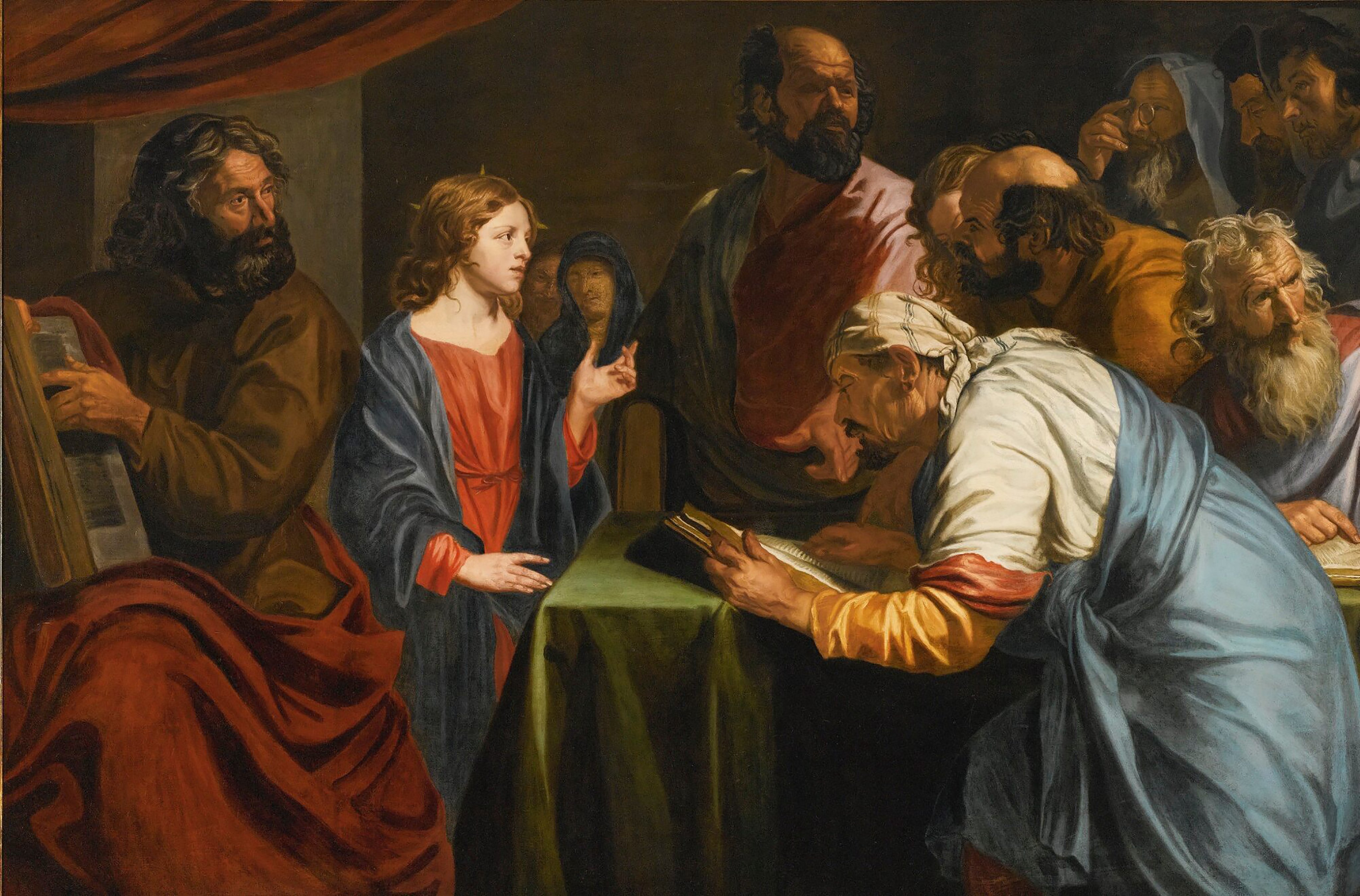 Menino Jesus ensinando no templo