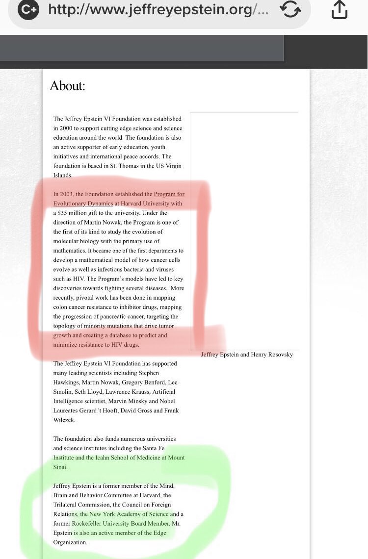 Larry Summers gave Epstein an office at Harvard and facilitated his “Evolutionary Dynamics” involvement. Larry Summers was World Bank prior to Clinton Admin.Epstein/Gates scientist, Melanie Walker went to work for Gates + World Bank. https://twitter.com/pc_432/status/1396580941909217284?s=21